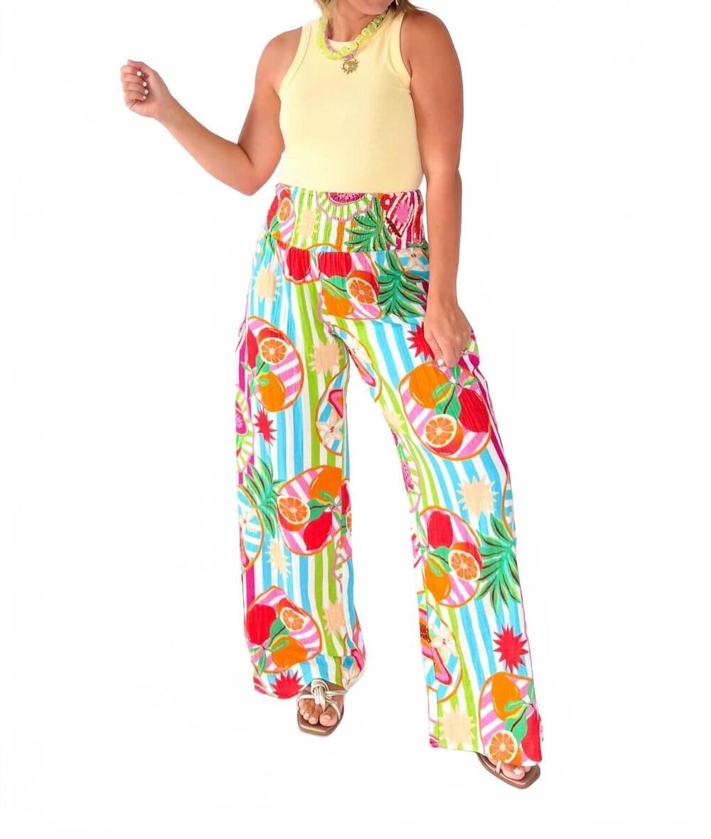NEW KARLIE island fruit gauze smock pant in multi